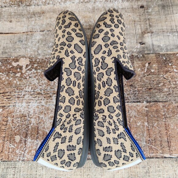 Rothy's Girls 3 Kids Loafer Leopard Print Knit Fabric Slip On Everyday Shoes - Picture 7 of 10